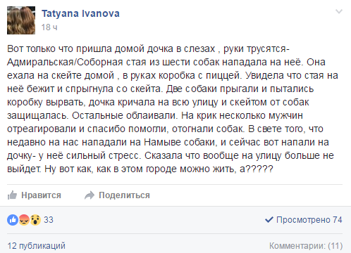 У Миколаєві зграя собак знову напала на дівчину